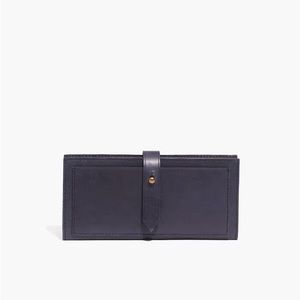 Madewell The Leather Post Wallet in Deep Navy